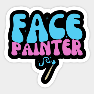 Face Painter Funny Makeup Artist Groovy Cute Girl Sticker
